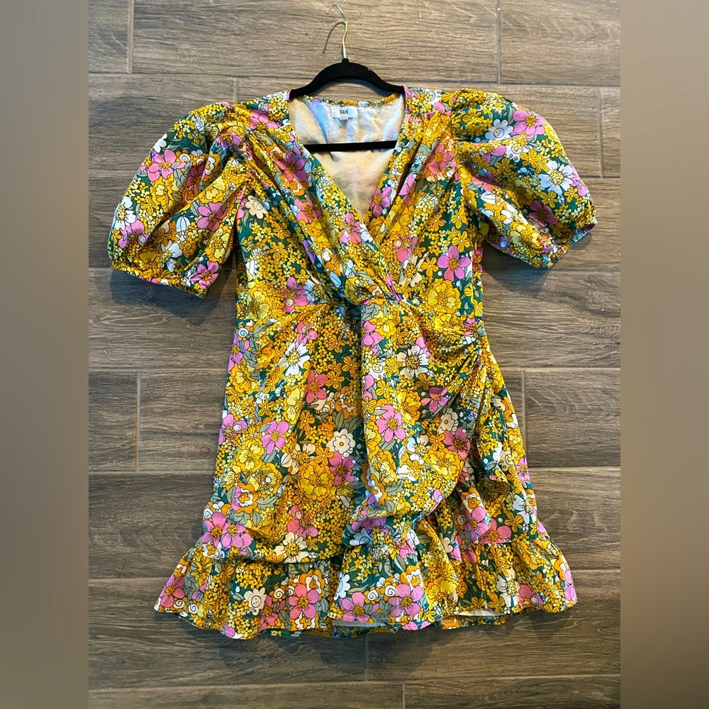 RAHI Puff Shoulder Floral Print Petra Dress Size:XL 🌼🌿